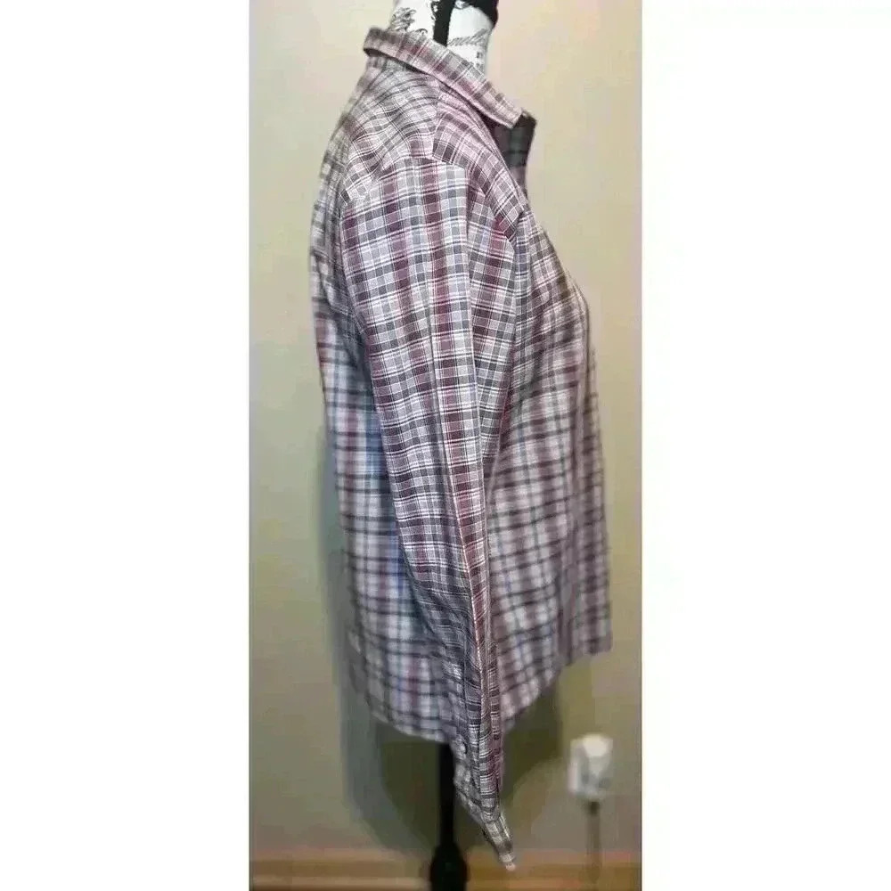 Vintage 1970s Levi Strauss Plaid Button Front Shirt. Women’s Size 12 Pink Blue - Picture 6 of 10